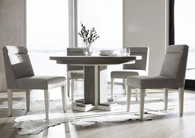 Bernhardt Foundations Gray/Linen Dining Side Chair-1