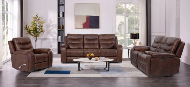 CHEERS Sherman Brazil Cognac Light Brown Manual Swivel Glider Recliner-1