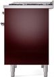 Ilve® Nostalgie II Series 40" Burgundy Pro Style Dual Fuel Range-4