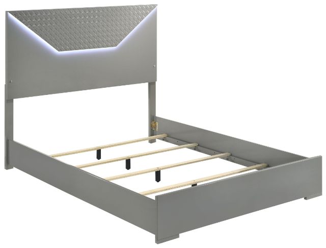 Coaster® Ives Gray High Gloss King Panel Bed-1