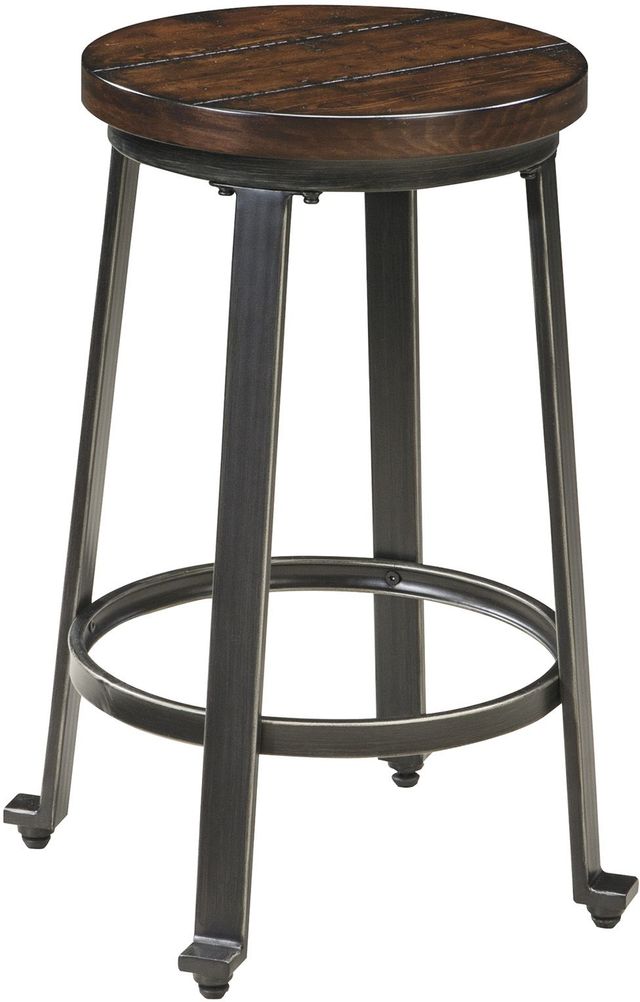 Signature Design by Ashley® Challiman 2-Piece Rustic Brown Bar Stool-1