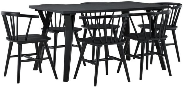 Signature Design by Ashley® Otaska 7-Piece Black Dining Table Set-0