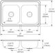 Elkay Celebrity® Brushed Satin 33" x 21-1/4" x 6-7/8" 2-Hole Equal Double Bowl Drop-In Sink-1