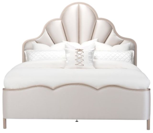 Michael Amini® Malibu Crest Chardonnay/Porcelain California King Upholstered Panel Bed-3