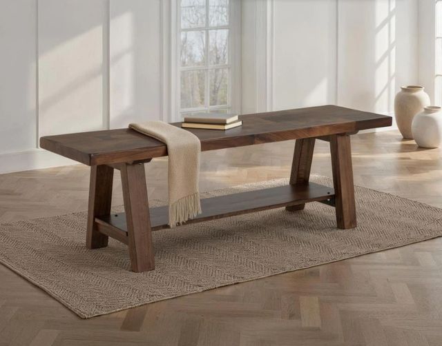 International Furniture Direct Parota Brown Bench-1