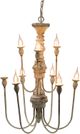 A & B Home Distressed White Bold Multi-Light Hanging Chandelier-1