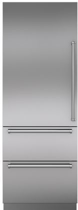 Sub-Zero® 30" Stainless Steel Left Hinge Column Freezer/Refrigerator Door Panel Kit with Pro Handle-1