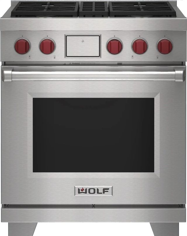 Wolf® 30" Stainless Steel Pro Style Dual Fuel Range-0