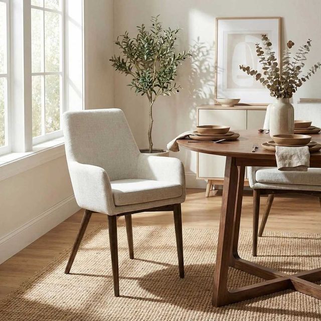 LH Home Fritz Dark Grey/Ivory Dining Arm Chair-1