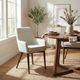 LH Home Fritz Dark Grey/Ivory Dining Arm Chair-1