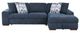 Homelegance® Raife 2-Piece Blue Sectional with Right Chaise-2