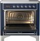 Ilve® Majestic III 36" Midnight Blue Pro Style Induction Range with Triple Glass Door and Chrome Trim-1