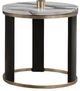 Furniture of America® Bogor Black/White Round End Table with Black/Gold Base-0