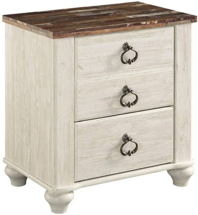 Signature Design by Ashley® Willowton 5-Piece Whitewash Twin Panel Headboard Bedroom Set-4