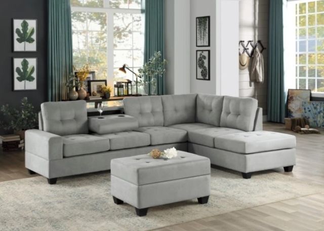 Homelegance® Maston Gray Storage Ottoman-1