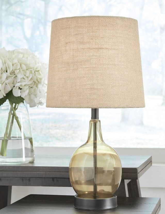 Signature Design by Ashley® Arlomore Amber Glass Table Lamp-2