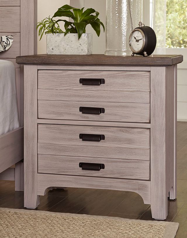 LM Co Home By Vaughan-Bassett Bungalow Home by Ben & Erin Napier Dover Gray/Folkstone 2-Drawer Nightstand-1