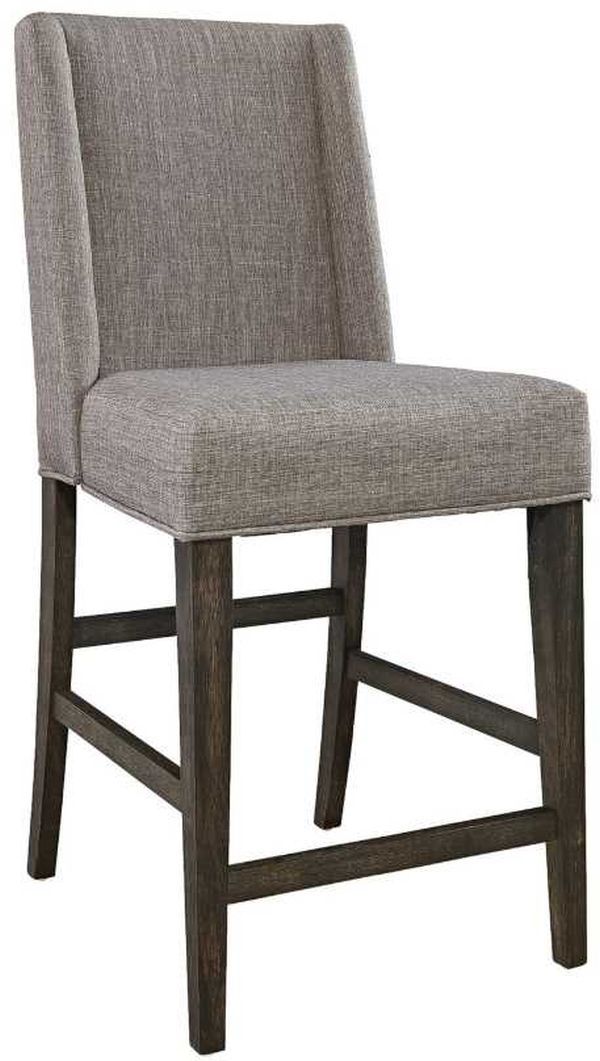 Liberty Furniture Double Bridge Dark Chestnut/Gray Upholstered Counter Chair-0
