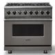 Viking® 7 Series 36" Damascus Gray Pro Style Dual Fuel Range-0