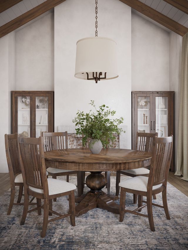 Canadel Customizable Champlain Distressed Shadow Round BT Base Dining Table-2
