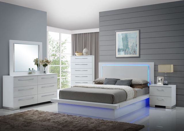New Classic® Home Furnishings Sapphire High Gloss White Laminate Chest-4