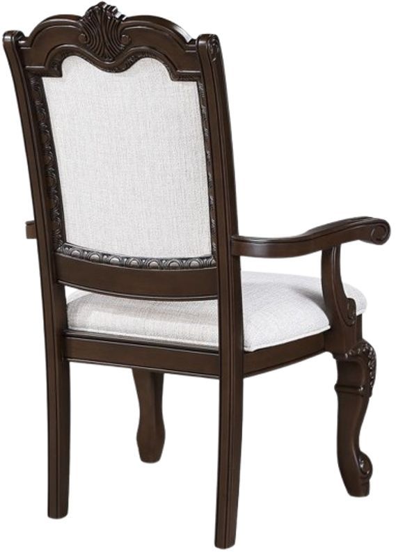 Crown Mark Kiera Coffee Brown Upholstered Dining Arm Chair-3