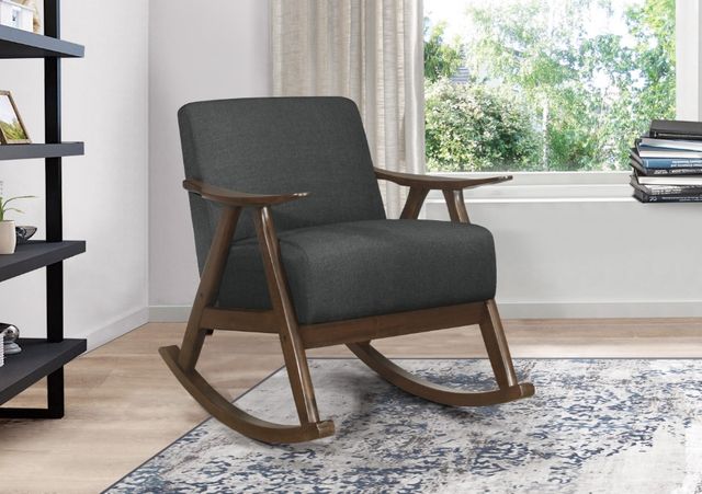 Homelegance® Waithe Dark Gray/Dark Walnut Rocking Chair-1