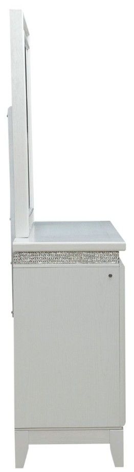 Liberty Furniture Reflections Pearl White/Rhinestone Dresser and Mirror-3
