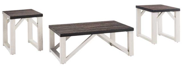 Signature Design by Ashley® Dorrinson 3-Piece Brown Occasional Table with Antique White Set