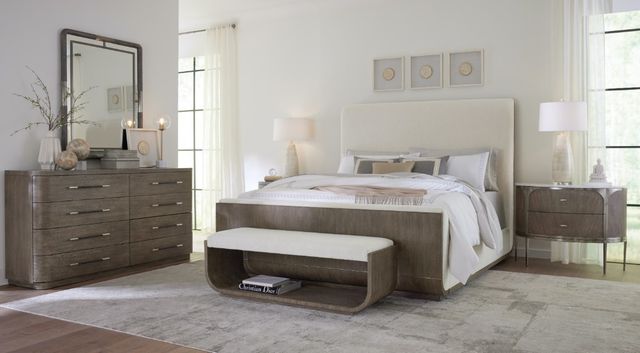 Hooker® Furniture Modern Mood Inverness Natural/Mink King Upholstered Panel Bed-1