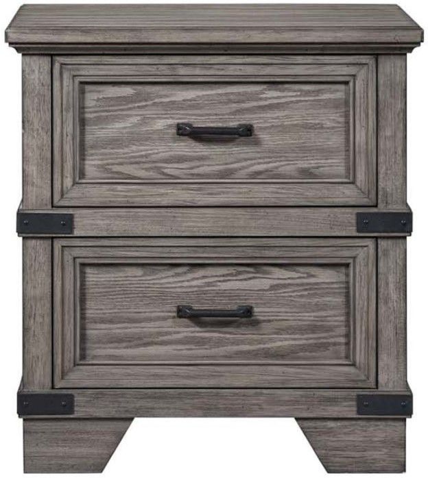Intercon Forge Wire Brushed Steel Gray Nightstand-2