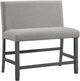 Elements International Seneca Gray Upholstered Counter Dining Bench-0