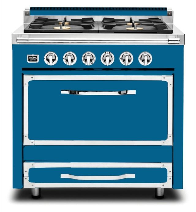 Viking® Tuscany 36" Alluvial Blue Dual Fuel Pro-Style Dual Fuel Natural Gas Range-0