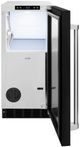 ZLINE Touchstone 15" 75 lbs. Black Matte Door Clear Cube Ice Maker with Drain Pump-2