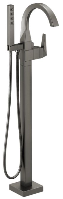 Delta Trillian® Lumicoat® Black Stainless Floor Mount Tub Filler Trim-0