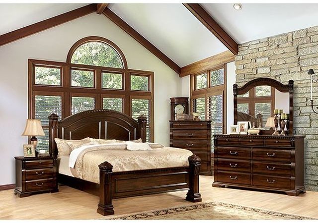 Furniture of America® Burleigh Cherry Queen Bed-1