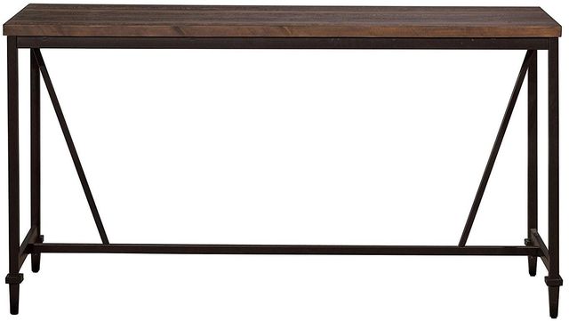 HH2 Home Trevino Walnut Sofa Table with Copper Brown Metallic Base-0