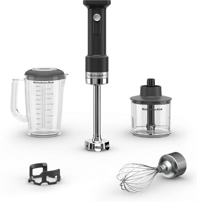 KitchenAid® Go™ Black Matte Cordless Hand Blender with Accessories - Battery Sold Separately-0