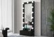 Global Furniture USA Ella Black Narrow Tall Mirror with Drawer and Speaker-1