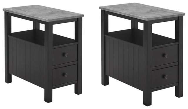 Millennium® by Ashley® Ezmonei 2-Piece Black/Gray Living Room Table Set-0
