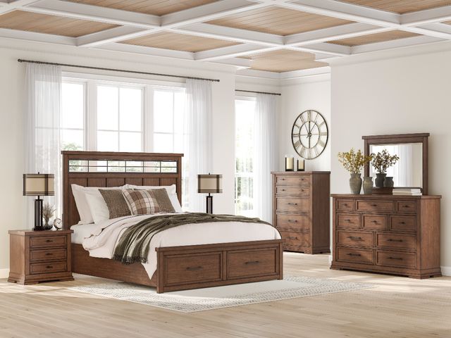 Signature Design by Ashley® Taffenbrook Medium Brown King Storage Panel Bed-1