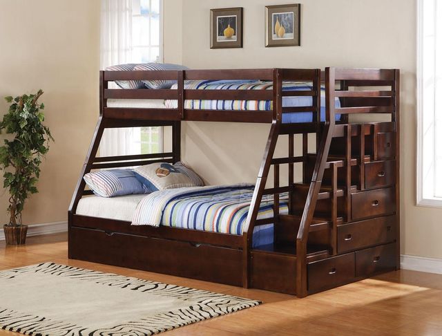 ACME Furniture Jason Espresso Twin Over Full Bunk Bed with Trundle and Storage-1