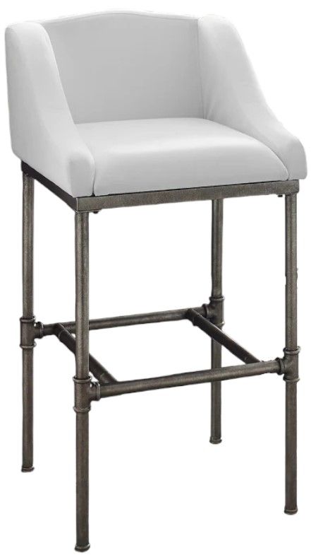 HH2 Home Dillon Silver/White Counter Stool-0