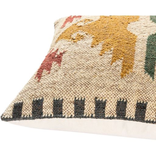 Surya Gada Tan 18"x18" Toss Pillow with Down Insert-1