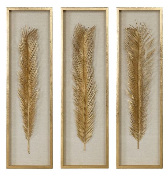Uttermost® Palma 3-Piece Gold Shadow Boxes Wall Art Set-0