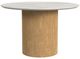 Elements International Sylvie White Faux Marble Top Dining Table with Natural Base-0