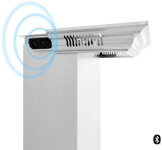 ZLINE 36" Stainless Steel Wall Mounted Range Hood with CrownSound® Bluetooth Speakers-3