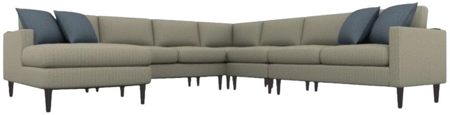 Best® Home Furnishings Customizable Trafton 5-Piece Left-Arm Facing Sectional and Chaise with Espresso Legs
