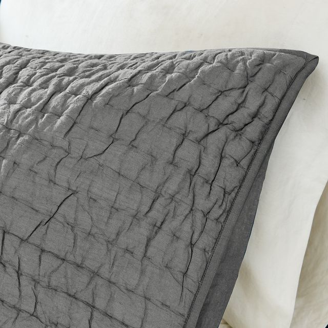 Olliix by Madison Park Signature Serene Grey Full/Queen Cotton Hand Quilted Coverlet Set-3