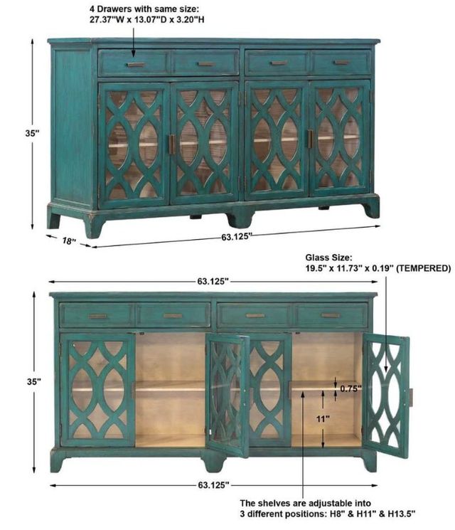 Uttermost® Oksana Lagoon Green Credenza-2